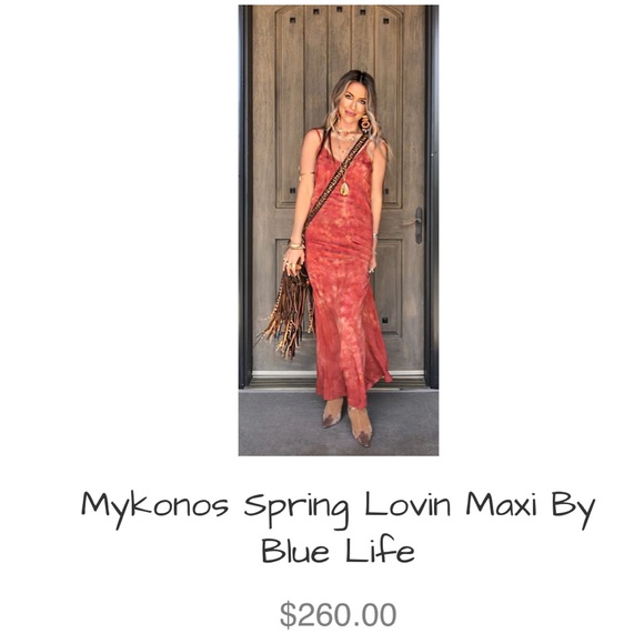 Tie Dye Rust Dress by Blue Life - Picture 2 of 9